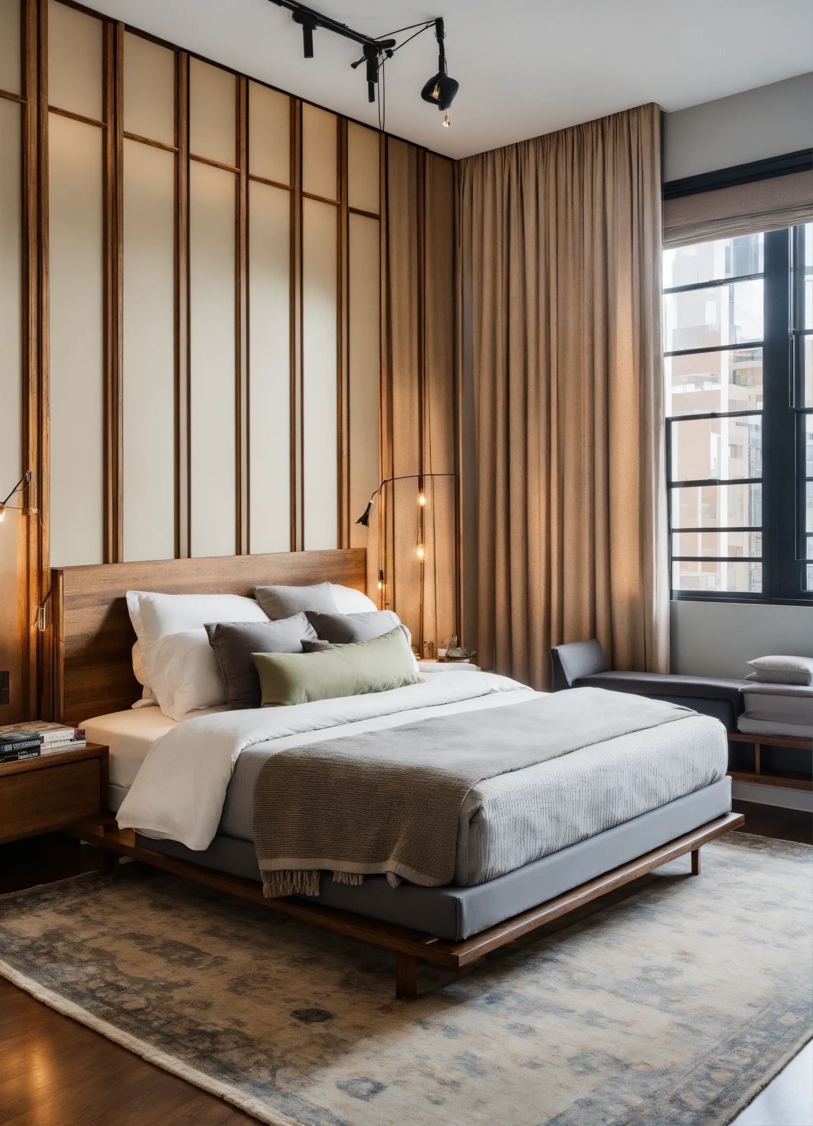 Small apartment living room with space-saving furniture